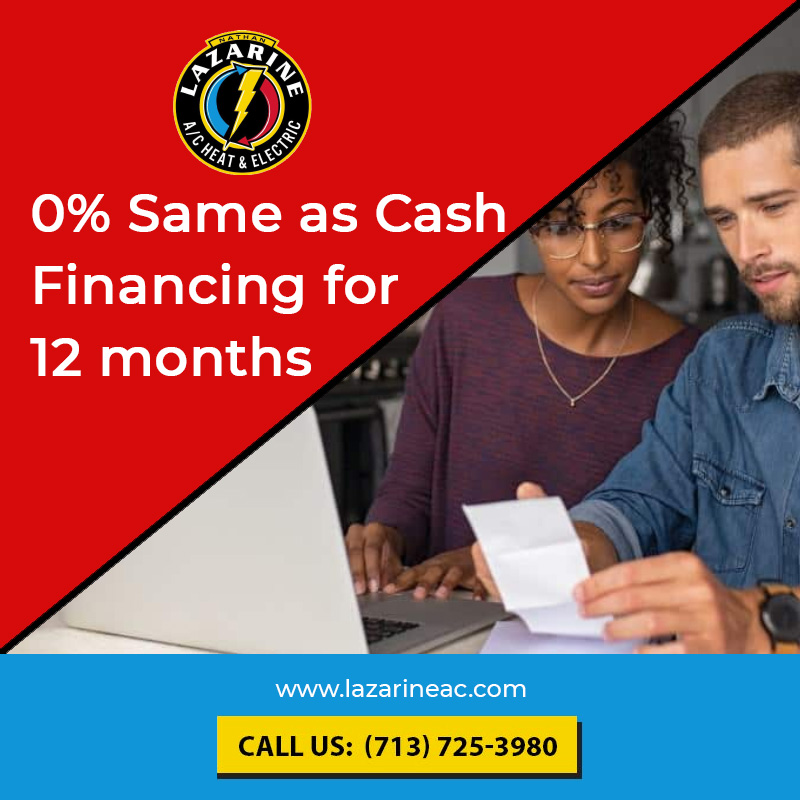 0% Same as Cash Financing for 12 months