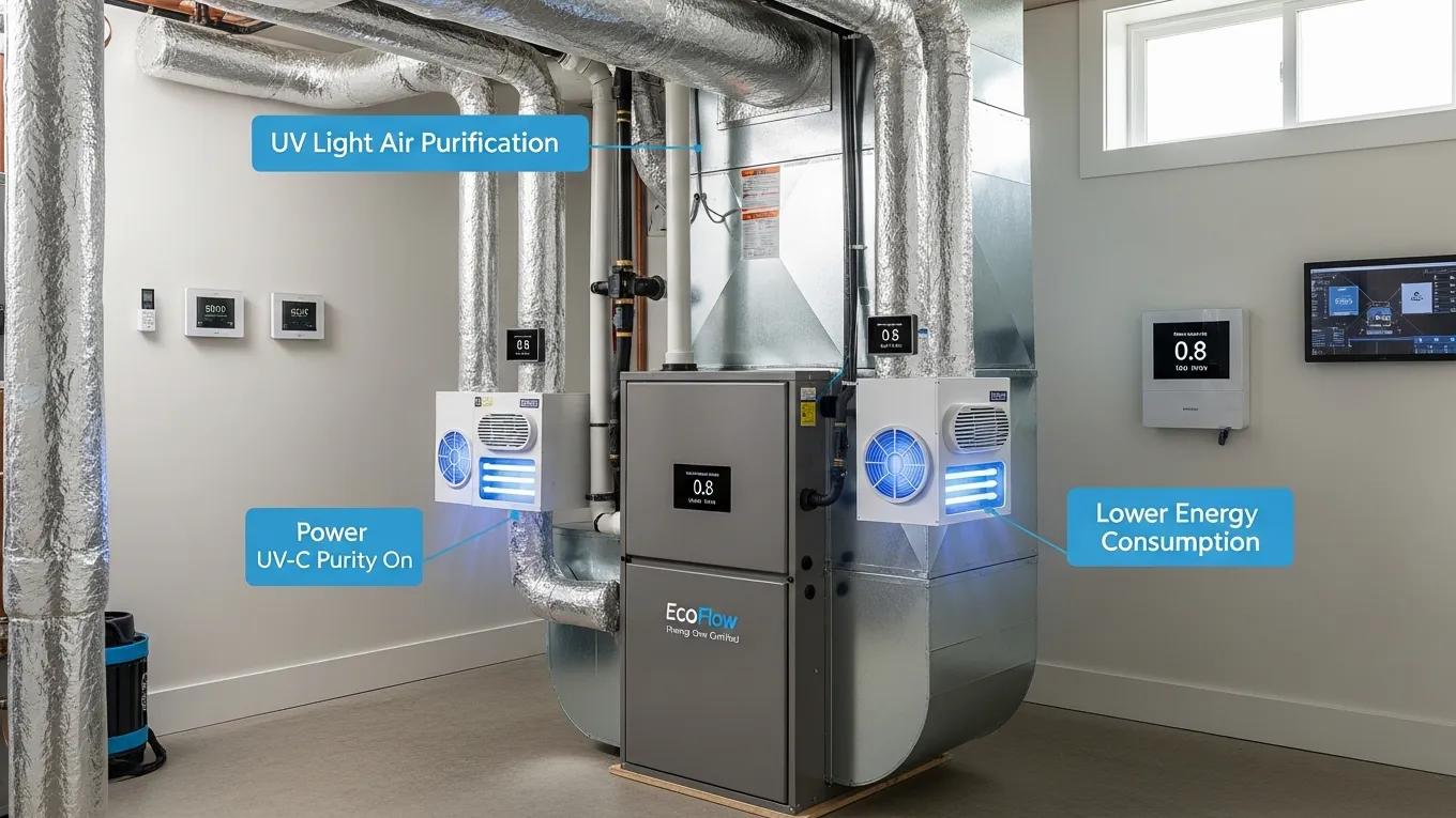 Enhance Your HVAC Efficiency with Germicidal UV Light 3 Energy-efficient HVAC system with UV light air purifiers reducing energy consumption