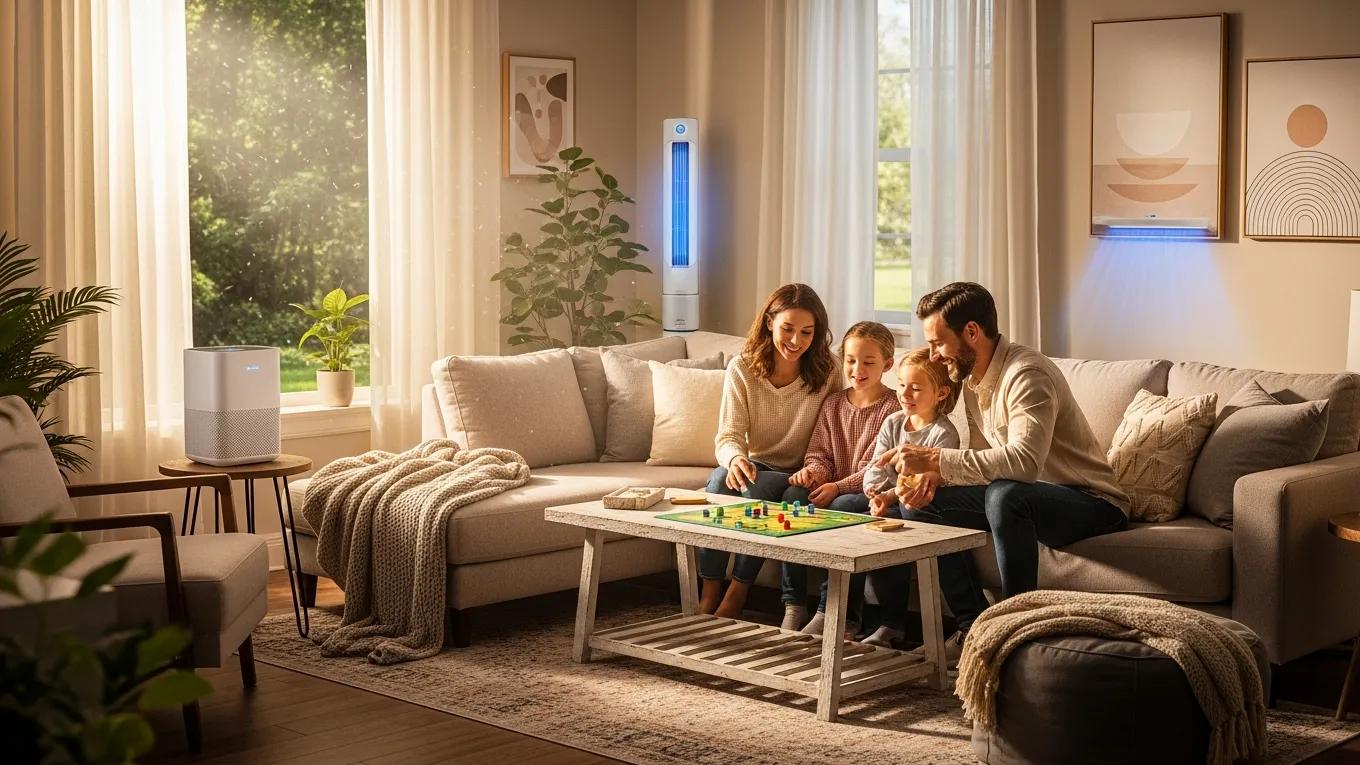 Enhance Your HVAC Efficiency with Germicidal UV Light 2 Family enjoying a healthy indoor environment with UV light air purifiers